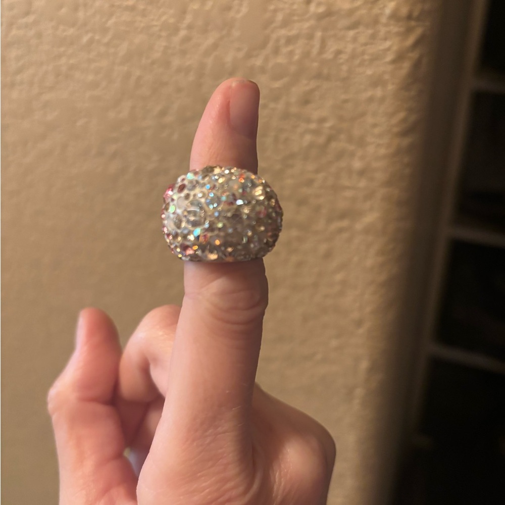 Swarovski Silver Multicolor Crystal Ring